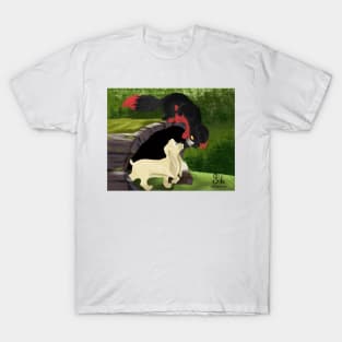 The fox and the hound but make it good omens T-Shirt